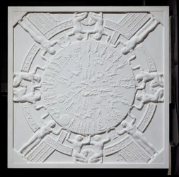 Kopi af The Zodiac of Dendera, fra loftet i kapellet ved Hathor-templet, Dendera, Egypten, 1819 (marmor)